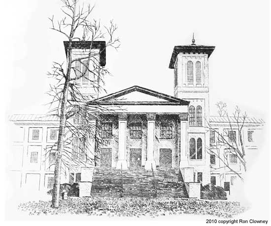550x460 architectural drawings of old main, wofford college campus - Old Architectural Drawings
