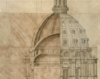340x270 Architecture Drawing Etsy - Old Architectural Drawings
