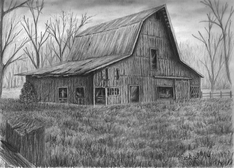 810x581 old barn drawing - Old Barn Drawings