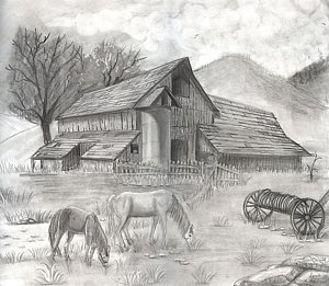 Old Barn Drawings at PaintingValley.com | Explore collection of Old ...