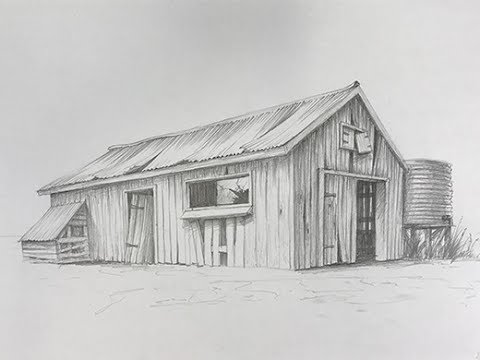 480x360 How To Draw An Old Farm Shack - Old Barn Drawings