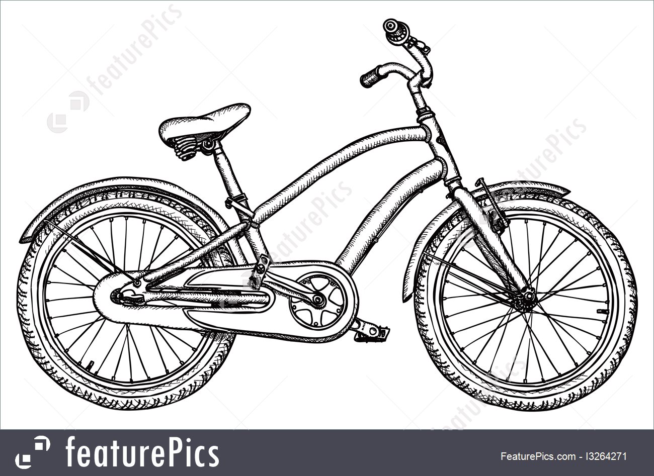 1300x947 Old Bicycle - Old Bicycle Drawing