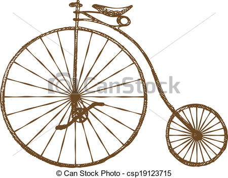 450x353 Old Fashioned Bicycle Hand Drawn Old Fashioned Bicycle, Retro Bike - Old Bicycle Drawing
