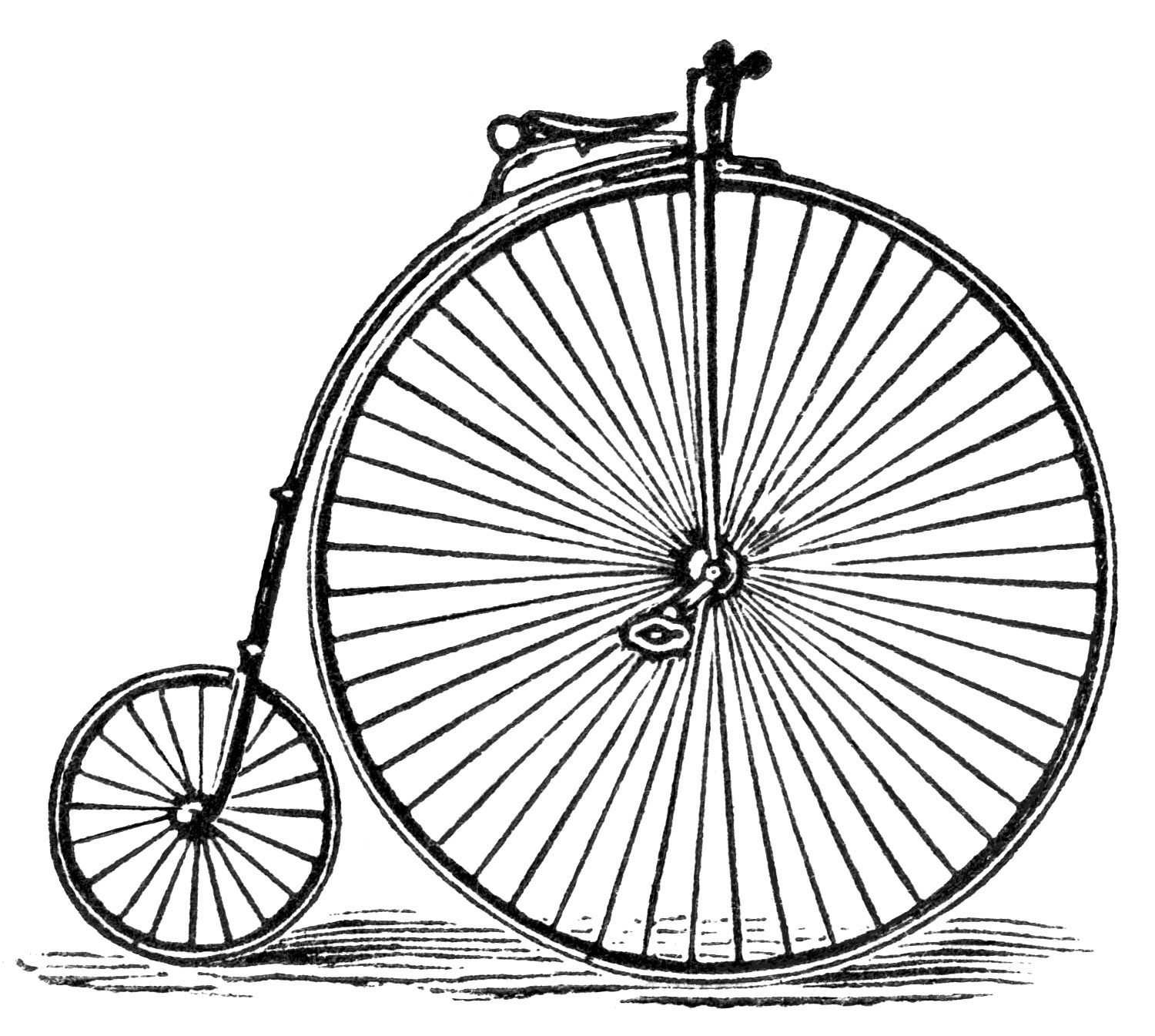 1500x1345 Bicycle Drawing Old Fashioned For Free Download - Old Bicycle Drawing