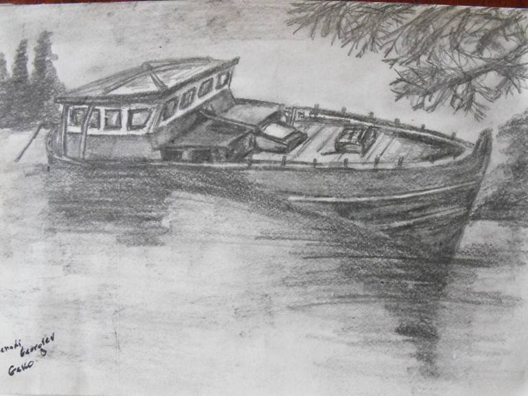 770x578 Old Boat Drawing - Old Boat Drawing