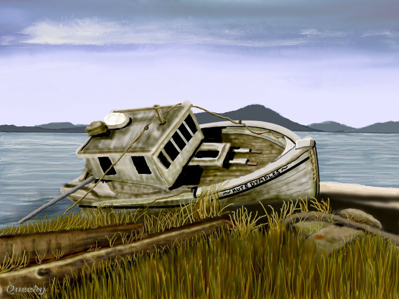 800x600 the old boat a landscape speedpaint drawing - Old Boat Drawing