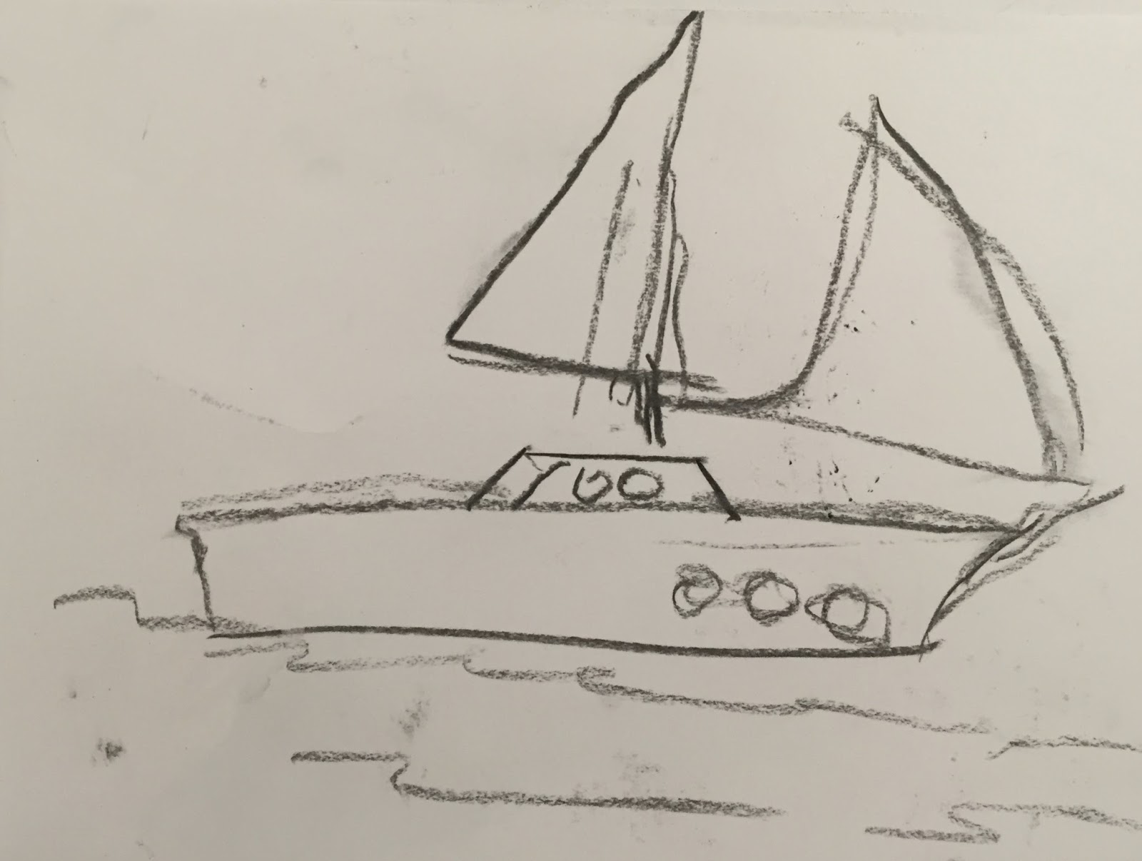 Рисовалка лодка катер яхта корабль