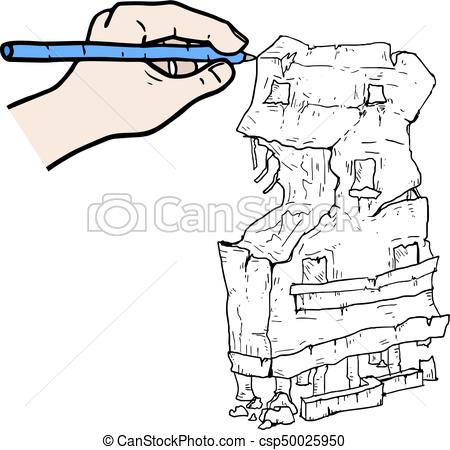 450x450 Creative Design Of Drawing Old Building - Old Building Drawing