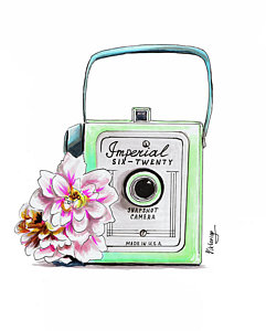 241x300 Vintage Camera Drawings Fine Art America - Old Camera Drawing