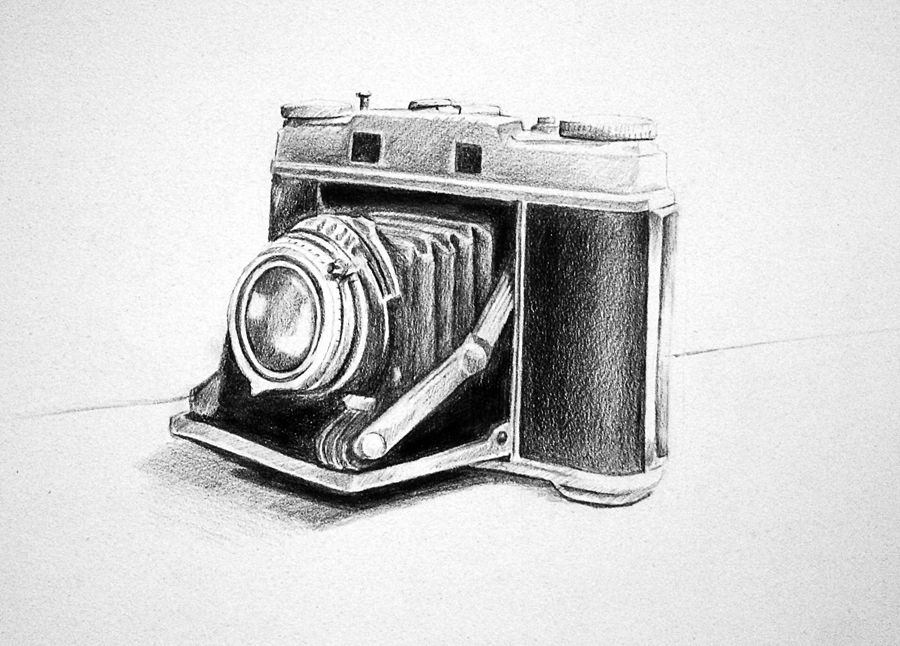 900x646 Old Camera Drawing - Old Camera Drawing
