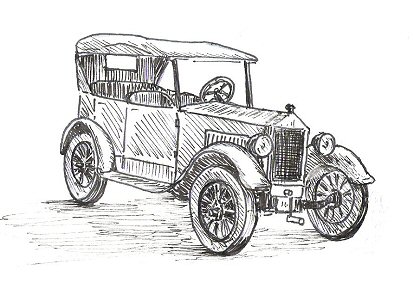 413x283 How To Draw A Car - Old Car Drawing