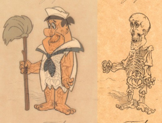 520x393 cartoon skeletons and a window on old photos, drawings, etc - Old Cartoon Drawings