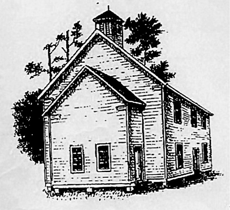 768x704 Lauderdale Co, Ms {mt Horeb Bapt Church A Drawing Of The Old - Old Church Drawing