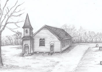 352x250 Old Church House - Old Church Drawing