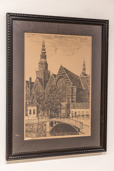 466x700 pen drawing old church in amsterdam - Old Church Drawing