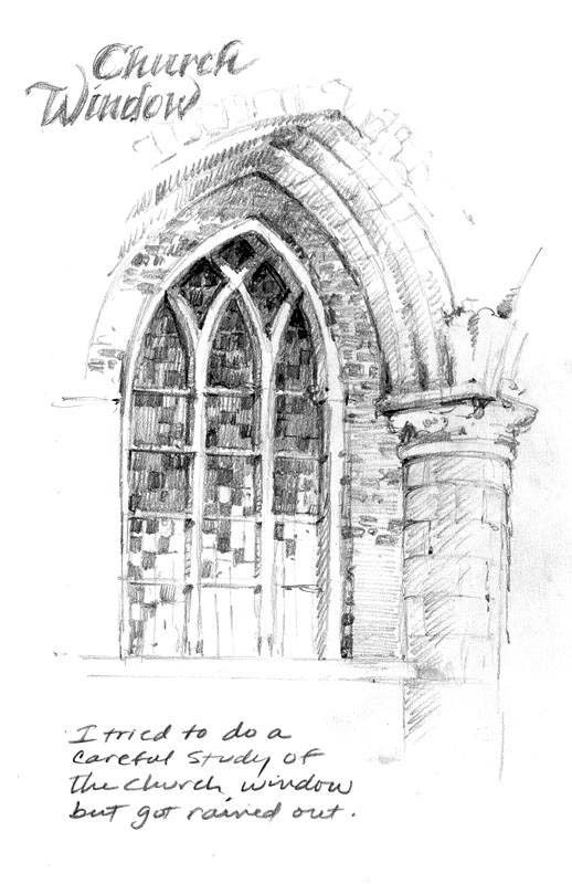 518x800 travel sketchbook drawing of old church in holland roland lee - Old Church Drawing