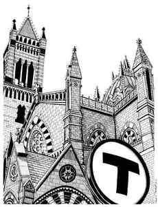 230x300 Boston's Old South Church Drawing Ebay - Old Church Drawing