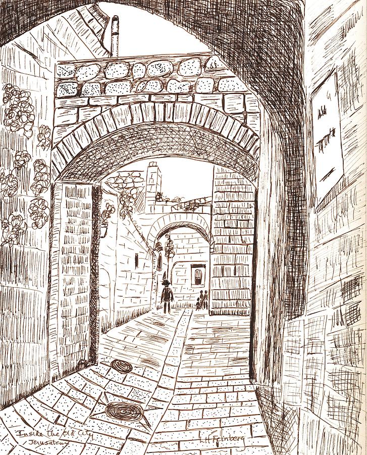 727x900 Inside The Old City - Old City Drawing