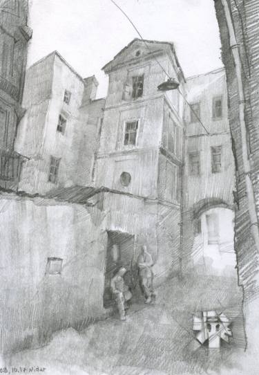 375x542 Old City Drawing - Old City Drawing