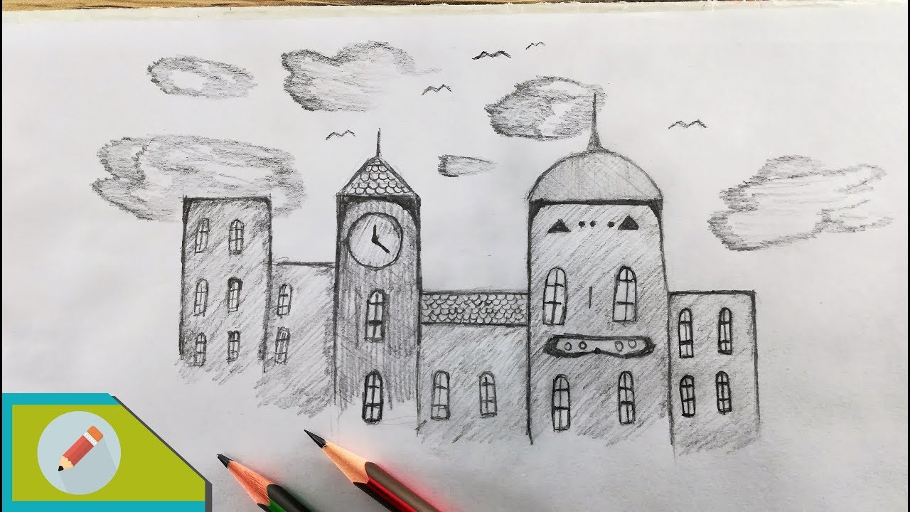 1280x720 Old City Drawing Easy - Old City Drawing