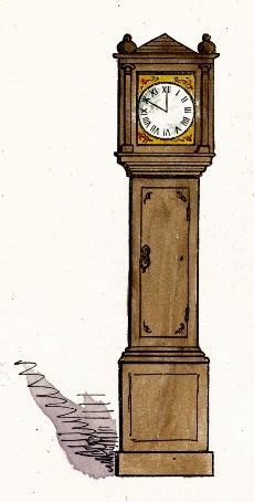 230x454 grandfather clock drawing - Old Clock Drawing