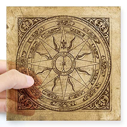 425x425 cafepress old compass rose square sticker x - Old Compass Drawing