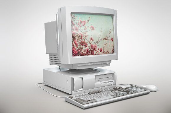 580x386 old computer mockup - Old Computer Drawing