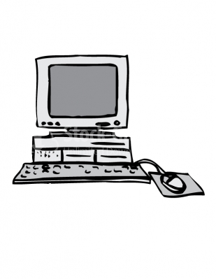 309x399 Stock Graphics - Old Computer Drawing