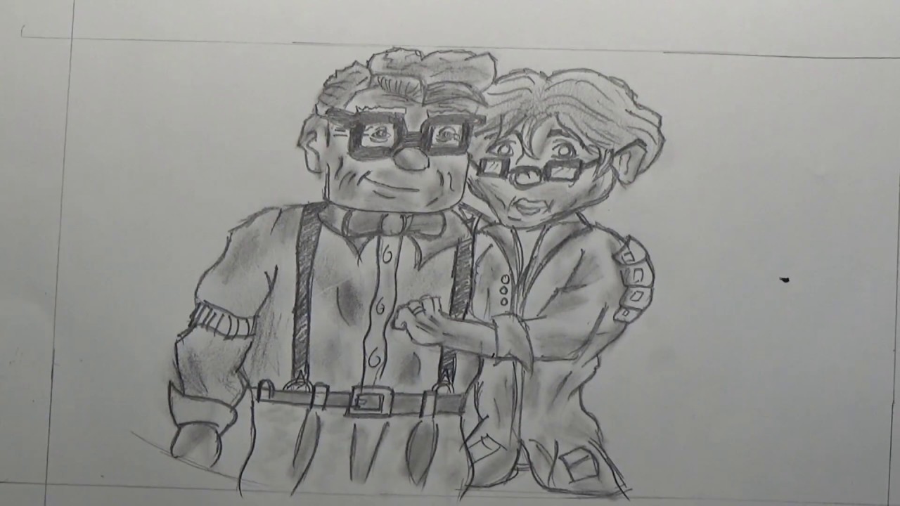 1280x720 How To Draw Realistic Disney's Old Couple From The Movie Up - Old Couple Drawing