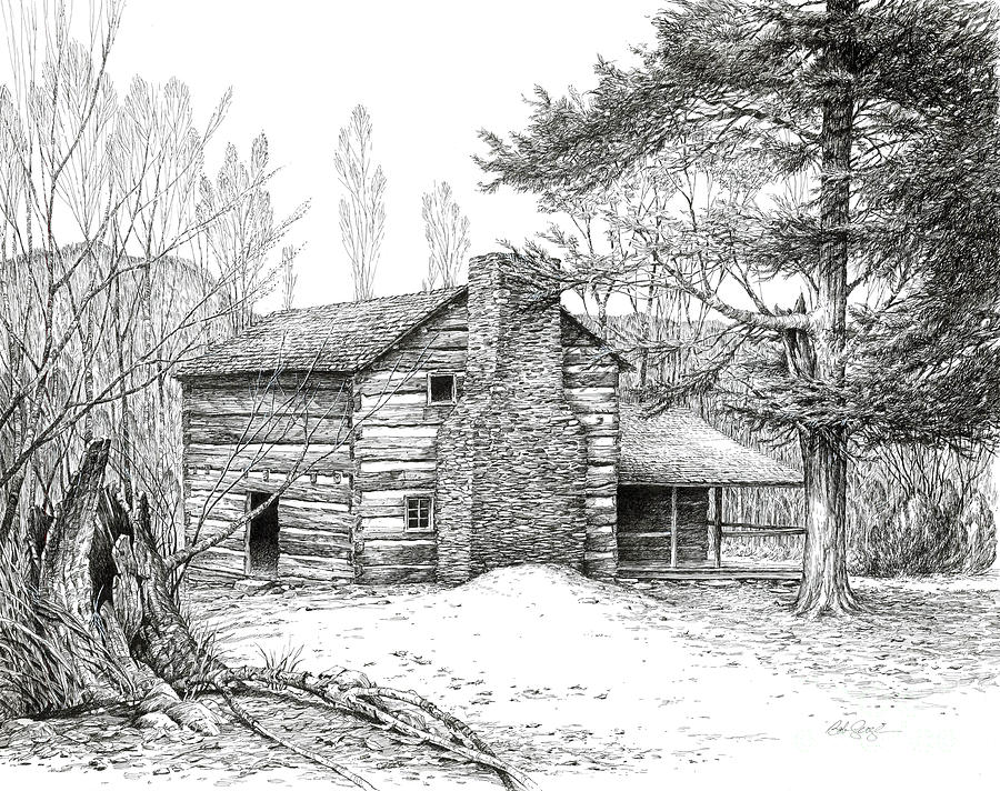 900x712 walker sisters' farm house drawing - Old Farm Drawing
