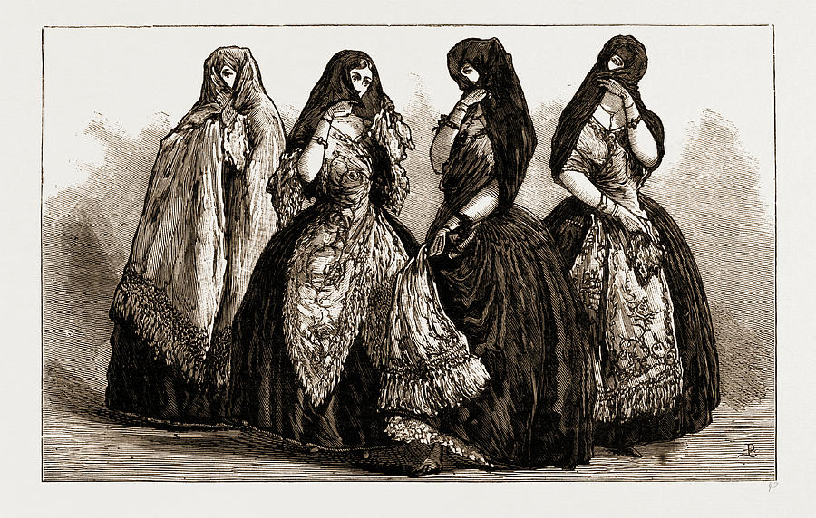 900x572 la tapada old fashioned costume of lima ladies drawing - Old Fashion Drawing