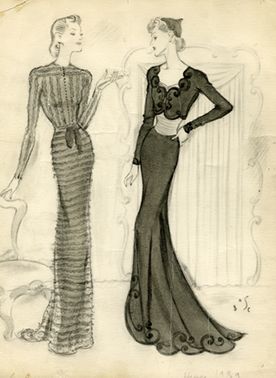 276x378 old school balenciaga drawings couture inpiration vintage - Old Fashion Drawing
