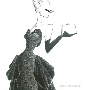 354x354 Original Fashion Illustration - Old Fashion Drawing