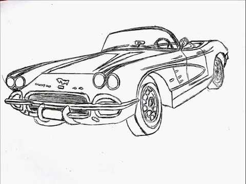 480x360 how to draw an old car - Old Fashioned Car Drawing