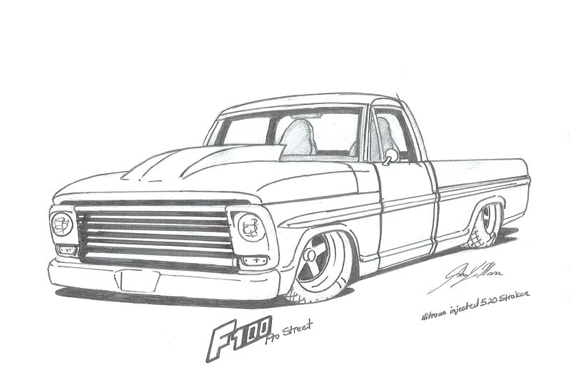 Old Ford Truck Drawing At Paintingvalleycom Explore