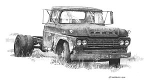 300x168 old ford drawing - Old Ford Truck Drawing