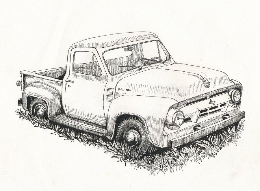 900x661 old ford truck drawing sketches truck art, old ford trucks - Old Fo...