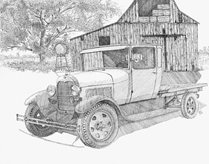 300x236 Old Truck Drawings Fine Art America - Old Ford Truck Drawing