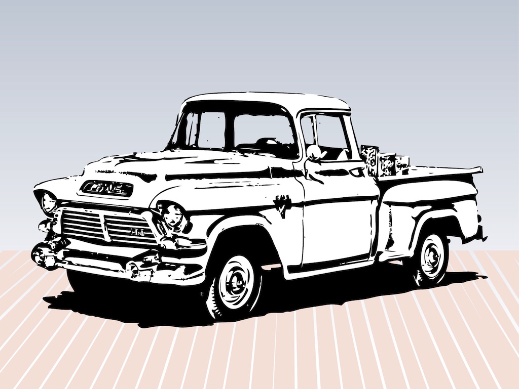 1024x769 Old Truck Sketch Free Vectors Ui Download - Old Ford Truck Drawing
