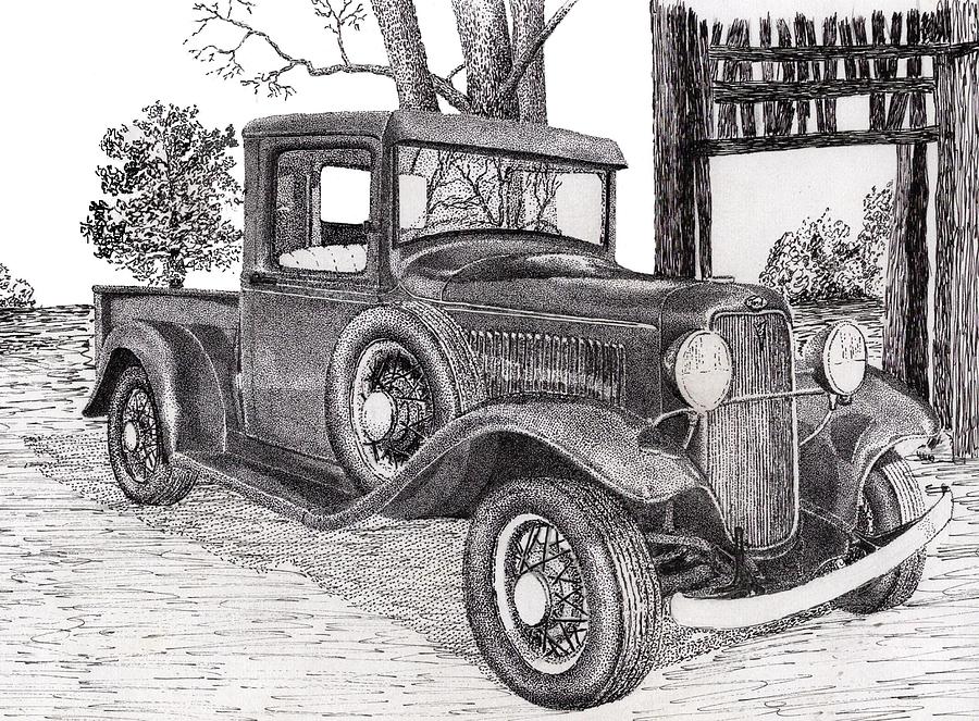 900x663 ford truck drawing - Old Ford Truck Drawing