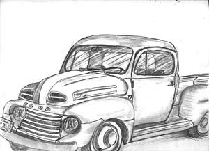 Old Ford Truck Drawing At Paintingvalley.com 