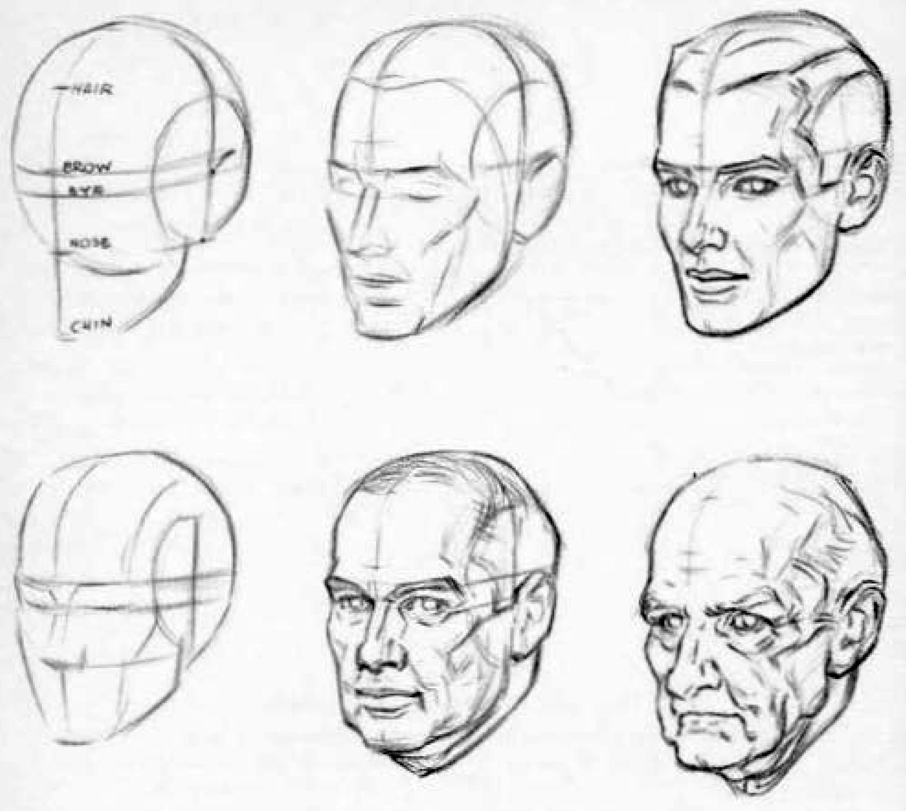 1800x1611 How To Draw Aging Faces And Hands And Where To Draw Wrinkles - Old Guy Drawing