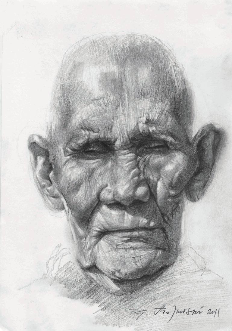 770x1100 Old Man Drawing, Pencil, Sketch, Colorful, Realistic Art Images - Old Guy Drawing