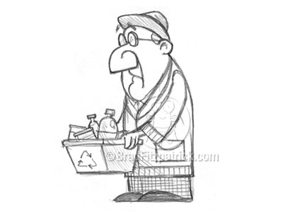 400x300 Recycled Old Man Drawing - Old Guy Drawing