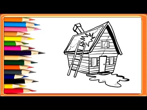 480x360 Learn To Draw An Old House Simple Art Pages For Kids - Old House Drawing