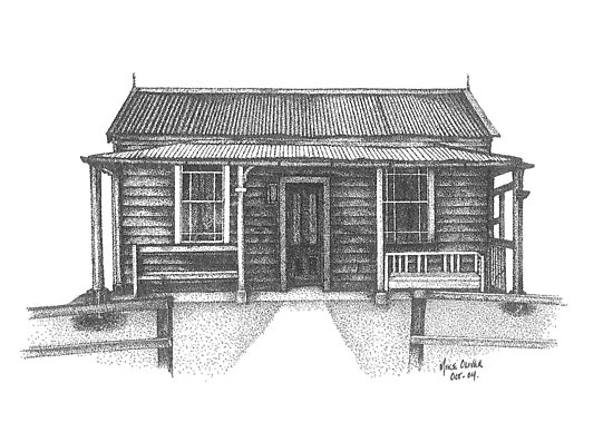 550x388 Old House New Zealand Pointillism Drawing Photographic Print - Old House Drawing