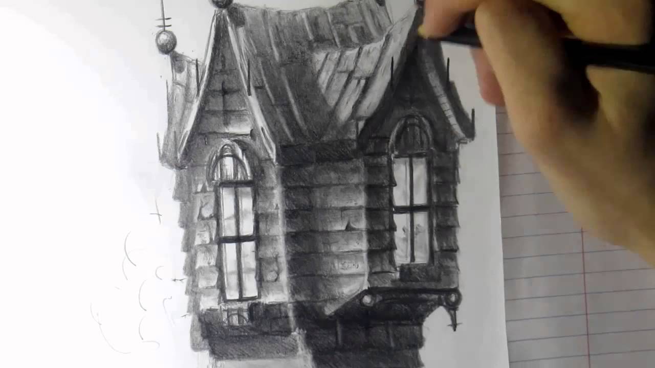 1280x720 Drawing From The Imagination Old House - Old House Drawing