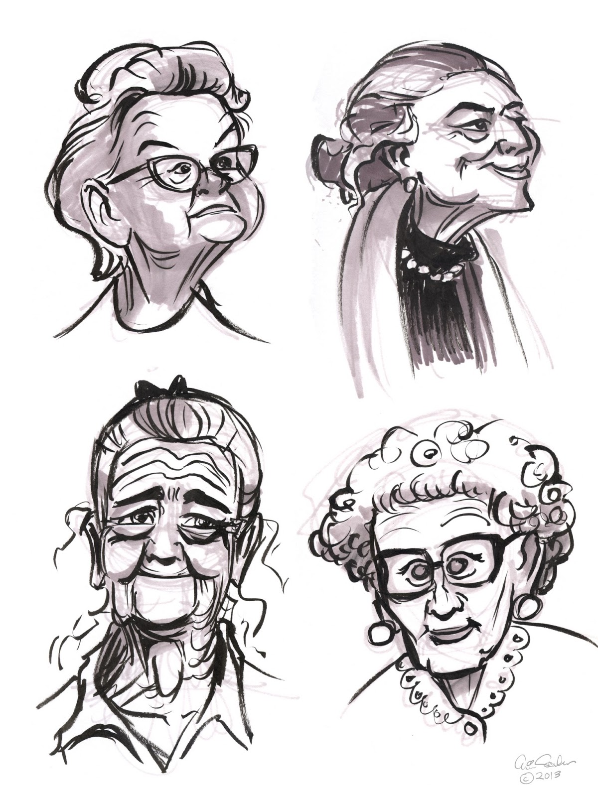 1200x1600 the ol' sketchbook little old ladies - Old Lady Cartoon Drawing