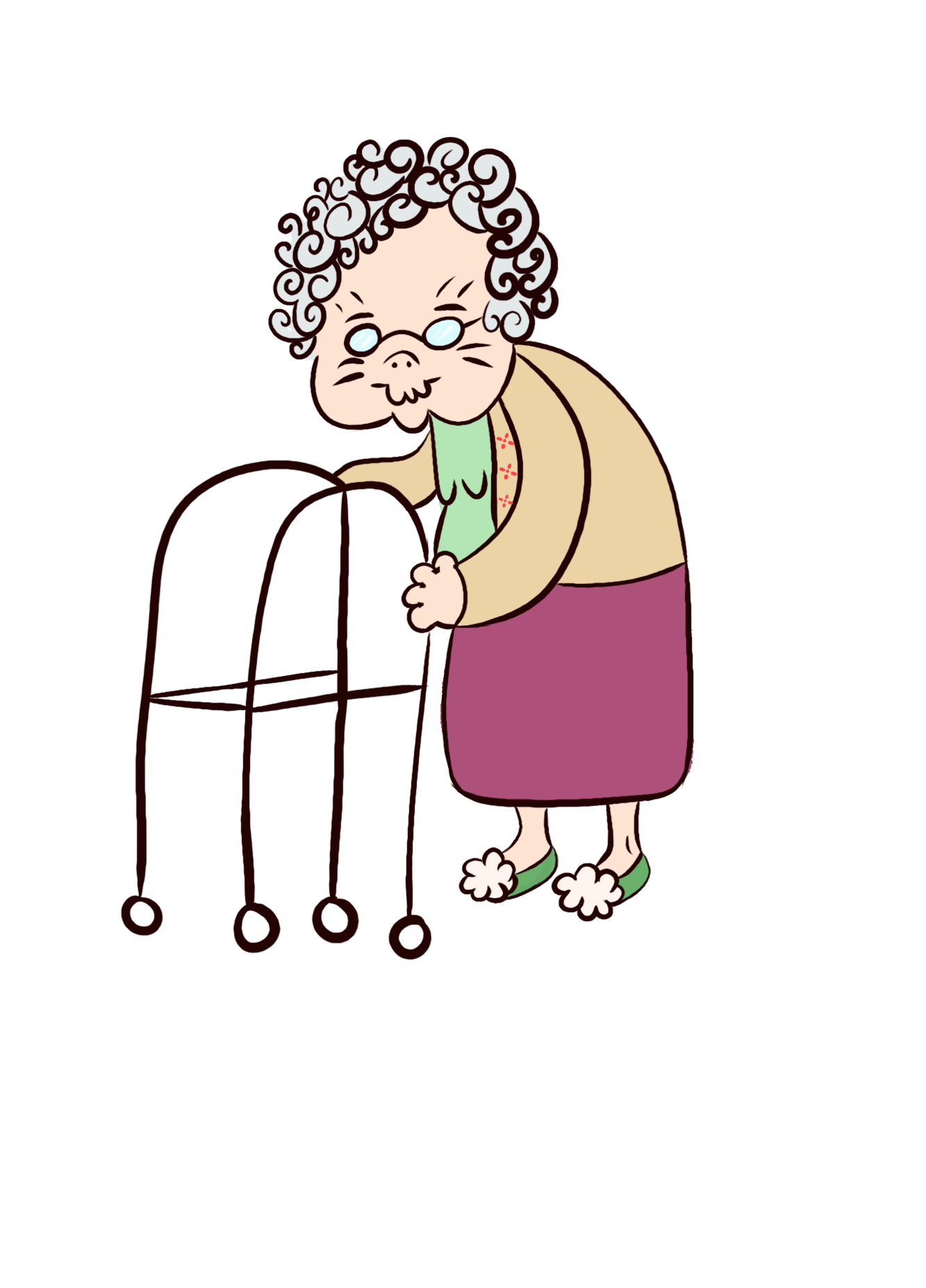 Old Lady Cartoon Drawing - Cartoon Old Lady Woman Library Clipart ...