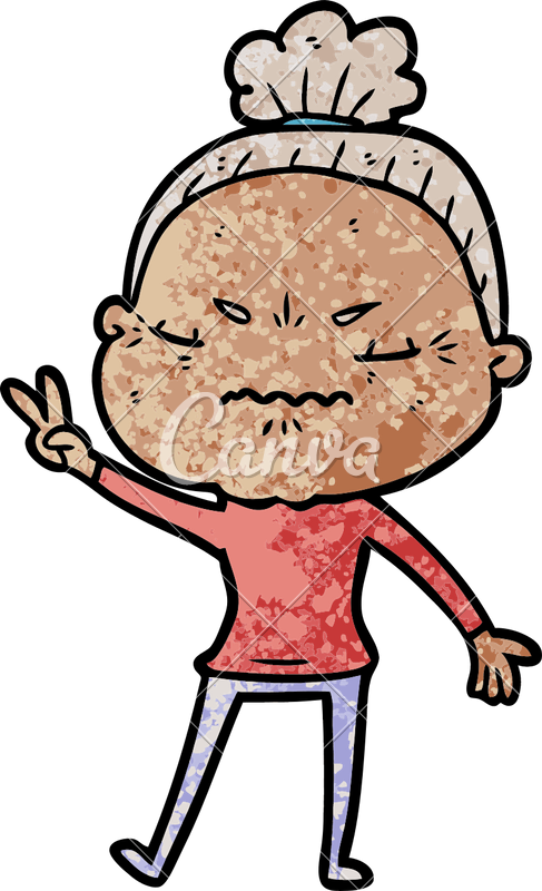 487x800 cartoon annoyed old lady - Old Lady Cartoon Drawing